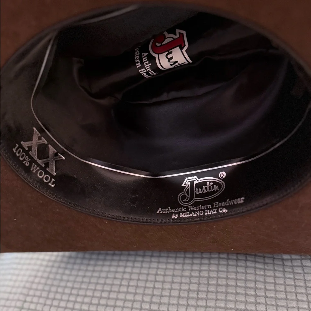 Justin Boots Chocolate Brown Cowboy Hat - Picture 7 of 9